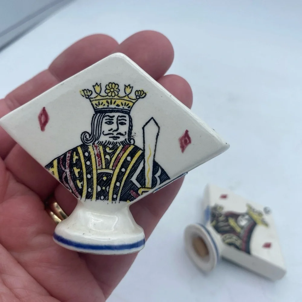 VTG MCM Enesco Imports Japan King & Queen Of Diamonds Salt & Pepper Shakers